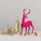 Hello Honey® 13" Pink Flocked Plastic Standing Reindeer Décor
